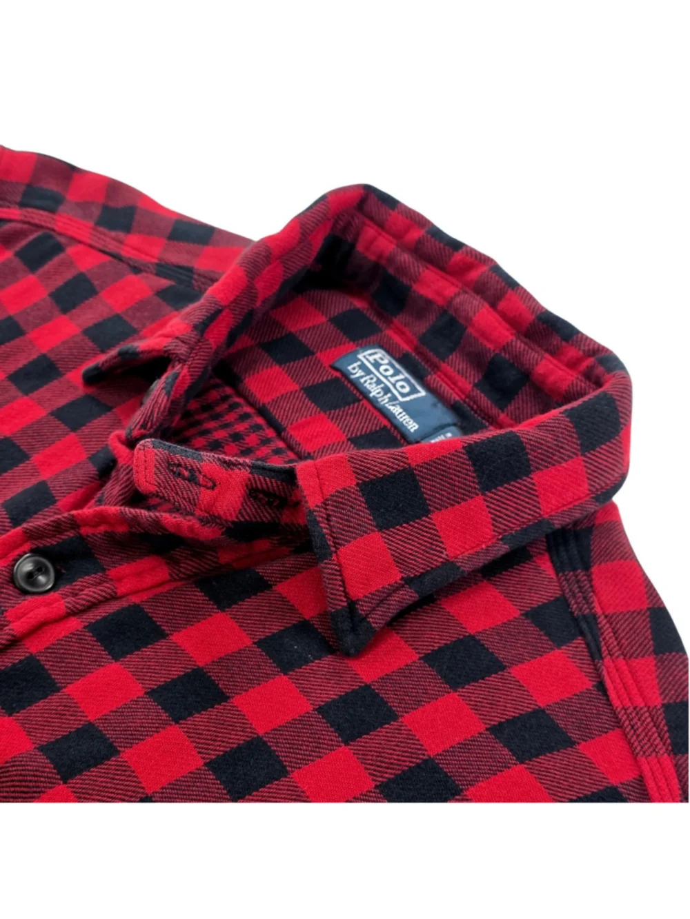 Polo Ralph Lauren Men's L Plaid Knit Flannel Overshirt Red Black Stretch $198